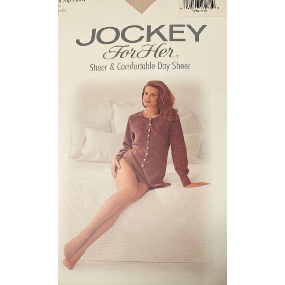 VINTAGE Jockey Control Top Pantyhose Sandalfoot Spandex Style 1952 Medium Nude - Picture 4 of 4